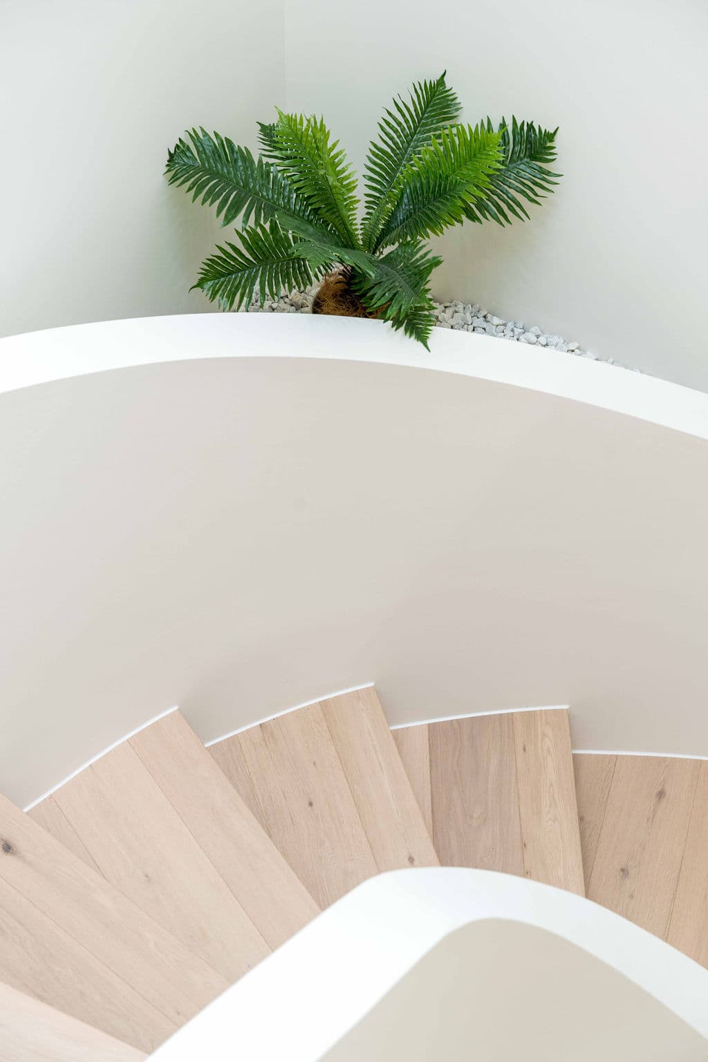 Canley Heights project — floating staircase with glass balustrade, view