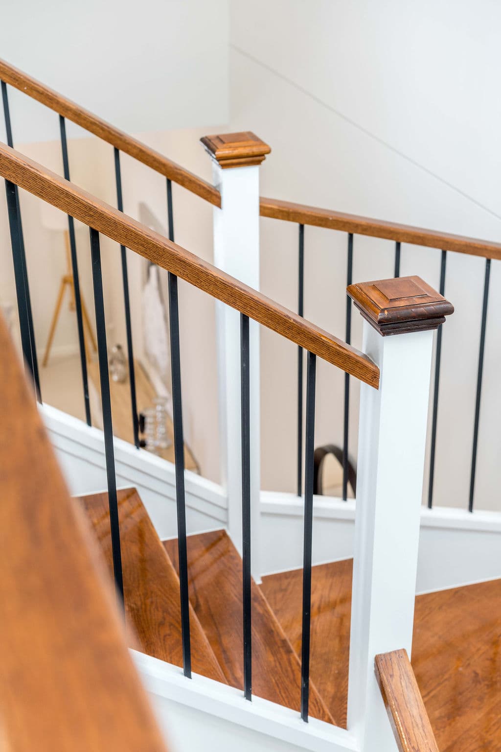 Wilton project — traditional staircase with timber treads and iron spindle balustrade, craftsmanship detail